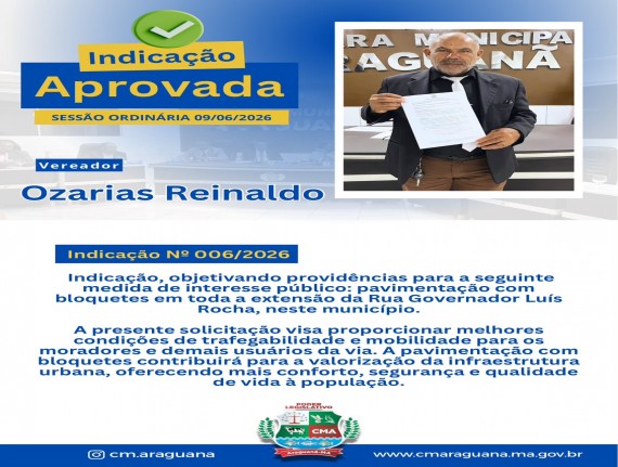 INDICAÇÃO Nº 006/2026