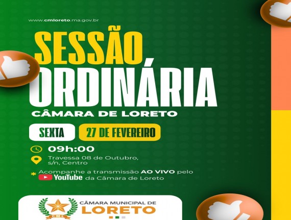 2ª Sessão Ordinária da Câmara Municipal de Loreto de 2026