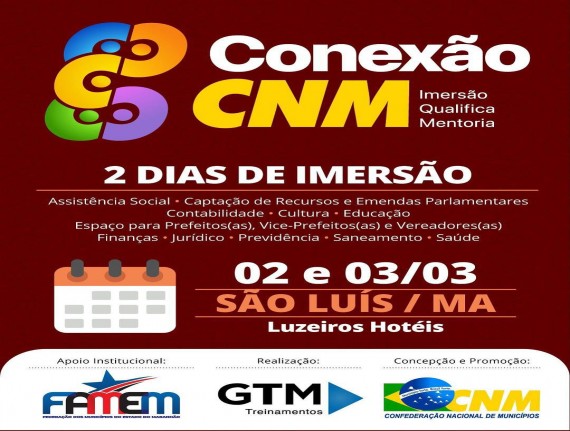 Conexão CNM será realizado em São Luís com foco na capacitação e no fortalecimento da gestão municipal