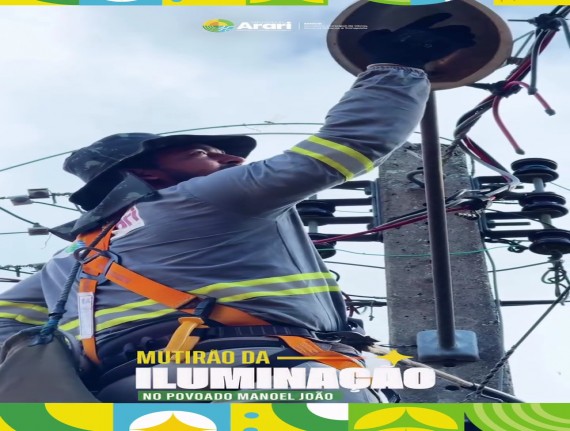 Iluminação pública recebe melhorias no povoado Manoel João, em Arari