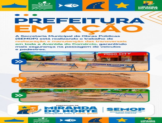 Miranda do Norte executa serviços de restauração nas transversais da Avenida do Comércio