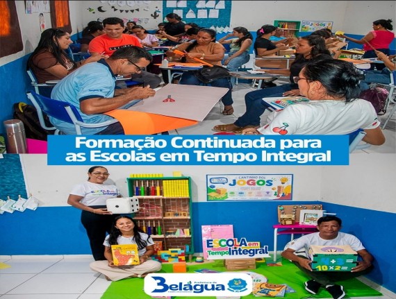Belágua realiza formação com profissionais das escolas de tempo integral sobre práticas pedagógicas e fortalecimento do trabalho escolar
