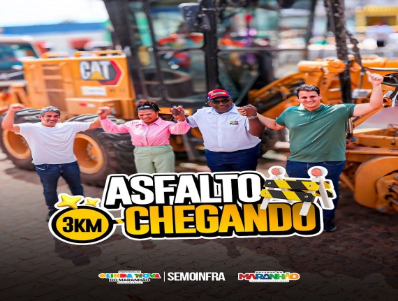 O asfalto está chegando em Olinda Nova do Maranhão