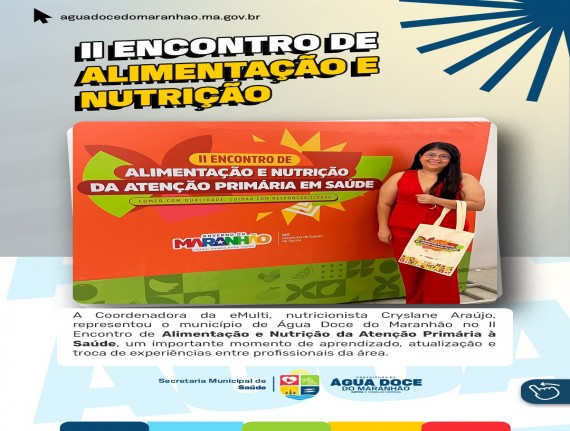 Água Doce do Maranhão participa de encontro sobre alimentação e nutrição na Atenção Primária à Saúde