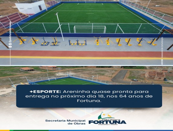 Prefeitura de Fortuna finaliza obras da nova Areninha 