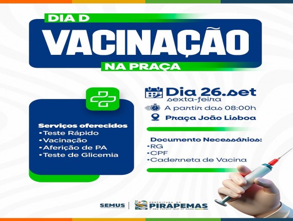 Dia D de vacinação na praça João Lisboa em Pirapemas