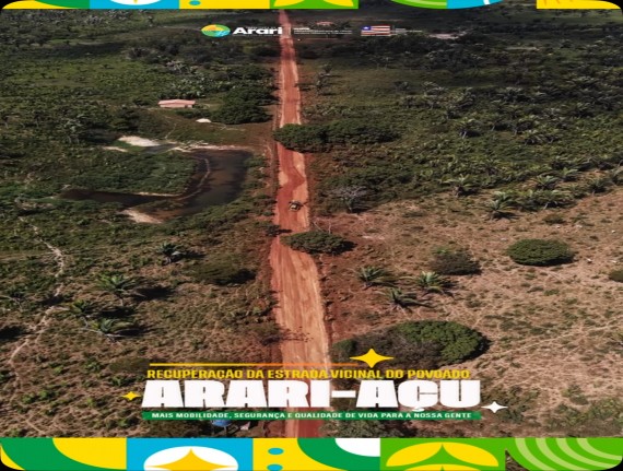 Estrada vicinal de Arari-Açu recebe serviços de recuperação em Arari