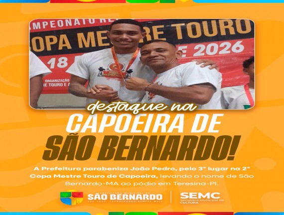 Capoeira de São Bernardo no Topo: João Pedro conquista 3º lugar em Teresina
