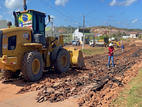 Pedreiras inicia intervenção na MA-381 para melhorar drenagem e tráfego