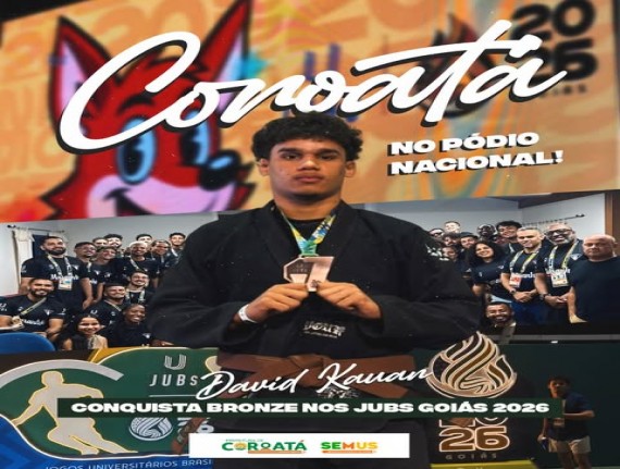 Coroatá conquista bronze no Jiu-Jitsu com o professor David Kauan nos JUBs 2026