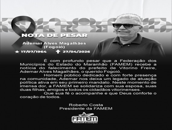 Nota de Pesar - Prefeito de Vitorino Freire 