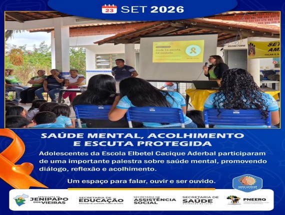 Adolescentes participam de palestra sobre saúde mental em Jenipapo dos Vieiras