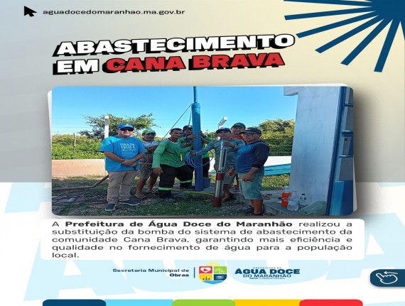 Prefeitura de Água Doce do Maranhão reforça abastecimento de água e beneficia moradores da comunidade Cana Brava