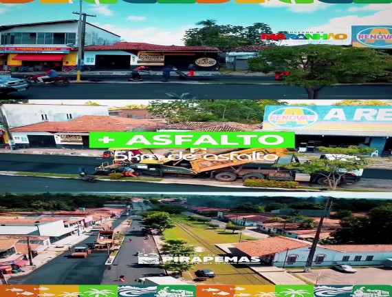 Pirapemas recebe pacote de obras com asfalto, delegacia e Restaurante Popular em parceria com o Governo do Estado
