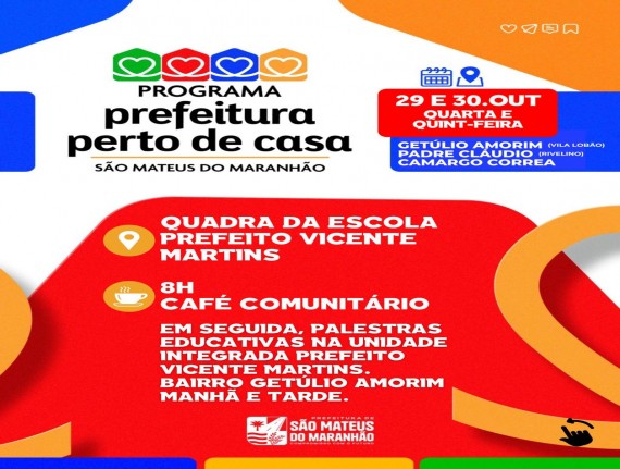 Programa Prefeitura Perto de Casa em São Mateus realizará ações, serviços e atendimentos gratuito