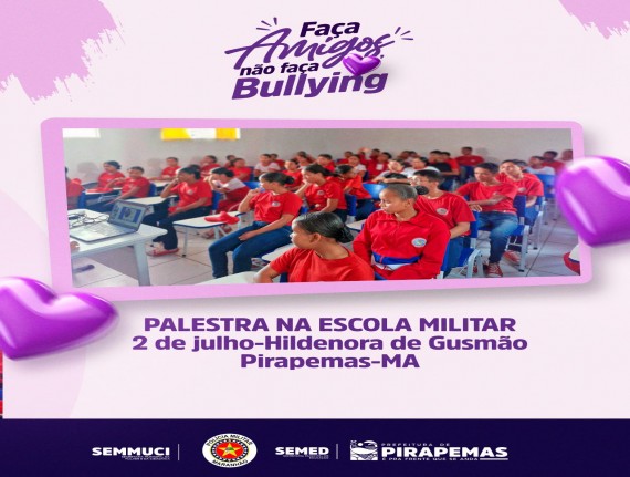 Pirapemas promove palestra de conscientização sobre bullying em escola