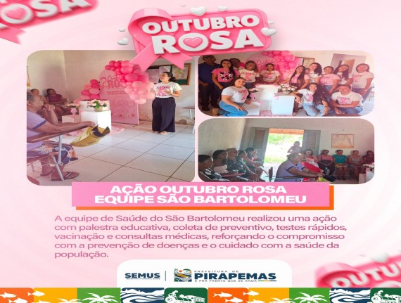 Palestras, exames e vacinação marcam ação do Outubro Rosa em Pirapemas