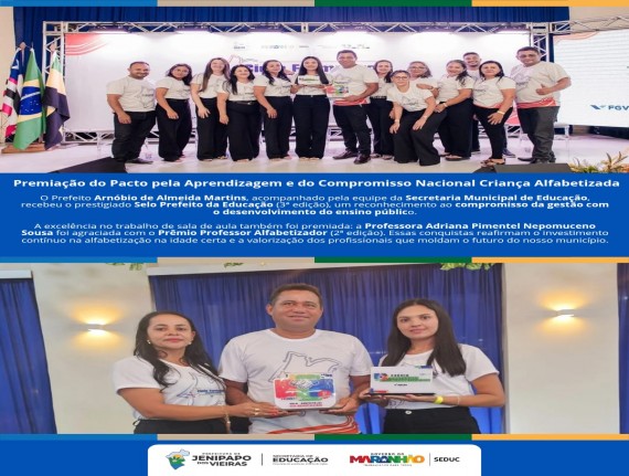 Em Jenipapo dos Vieiras - EDUCAÇÃO DE QUALIDADE É DESTAQUE!