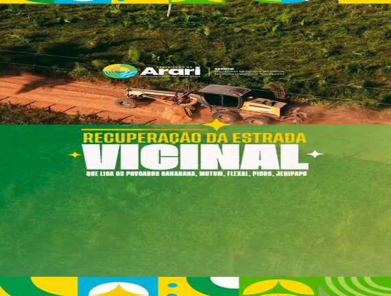 Arari realiza manutenção de vias rurais para ampliar mobilidade da população