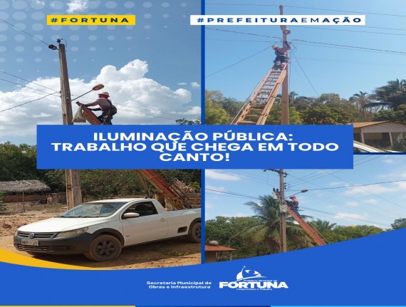 Iluminação pública recebe serviços de manutenção em comunidades de Fortuna