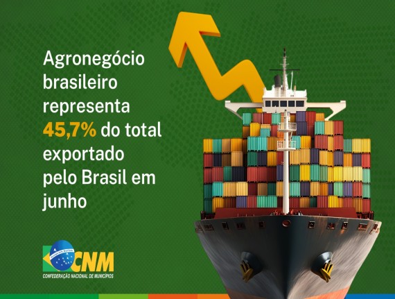 Agronegócio brasileiro representa 45,7% do total exportado pelo Brasil em junho