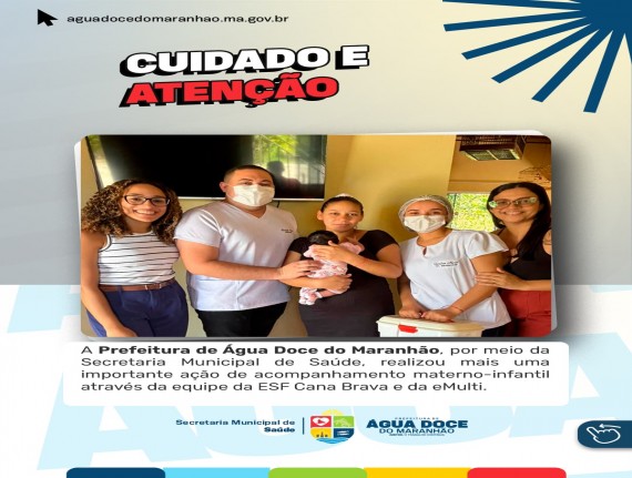 Água Doce do Maranhão realiza acompanhamento materno-infantil com Teste do Pezinho e atendimento multiprofissional
