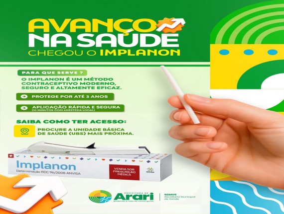 Arari passa a oferecer Implanon gratuitamente pelo SUS