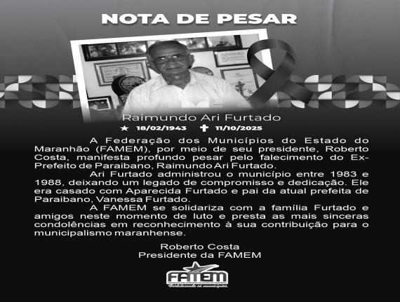 Nota de pesar pelo falecimento de Ari Furtado
